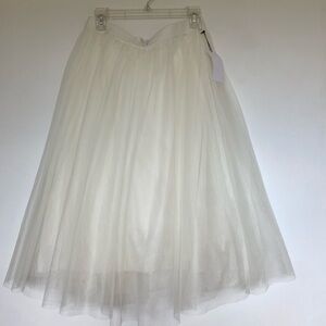 Bailey 44 Women's ivory  Tulle Midi Skirt sz L NWT